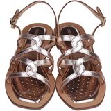 GEOX - Sozy - Platte Leren Sandalen - Goudkleur - Leer