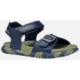 GEOX - FUSBETTO - Sandalen - Marineblauw/Legergroen - Lederlook