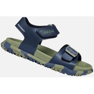 GEOX - FUSBETTO - Sandalen - Marineblauw/Legergroen - Lederlook