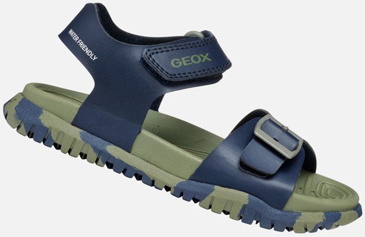 GEOX - FUSBETTO - Sandalen - Marineblauw/Legergroen - Lederlook