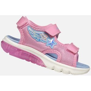 Geox - J Ciberdron G - Sandaal - Roze/Lt Sky - Synthetisch - Klittenbandsluiting