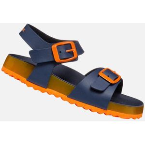 GEOX - GHITA - Sandalen - Marineblauw/Oranje - Lederlook - Ademend