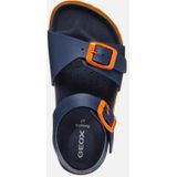 GEOX - GHITA - Sandalen - Marineblauw/Oranje - Lederlook - Ademend