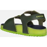 GEOX - GHITA TIENERS - Sandalen - Donkergroen/Lime - Lederlook - Ademend