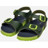 GEOX - GHITA TIENERS - Sandalen - Donkergroen/Lime - Lederlook - Ademend