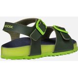 GEOX - GHITA TIENERS - Sandalen - Donkergroen/Lime - Lederlook - Ademend