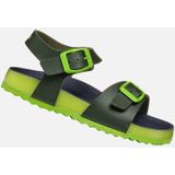 GEOX - GHITA TIENERS - Sandalen - Donkergroen/Lime - Lederlook - Ademend