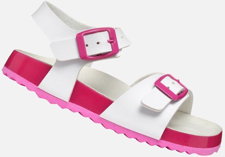 GEOX - ADRIEL TIENERS - Sandalen - Wit/Fuchsia - Lederlook