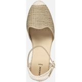 GEOX - GELSA LOW - Sandalen - Lichte Taupekleur - Textiel met Schapenleereffect