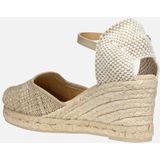 GEOX - GELSA LOW - Sandalen - Lichte Taupekleur - Textiel met Schapenleereffect