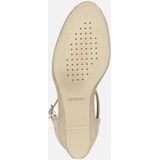 GEOX - GELSA LOW - Sandalen - Lichte Taupekleur - Textiel met Schapenleereffect