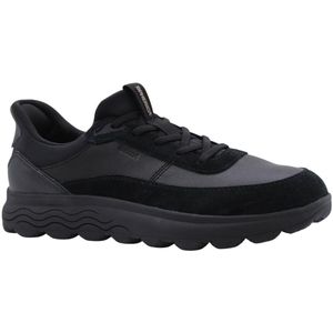 Geox - U Spherica Plus - Herensneaker - Zwart - Leer/Suède