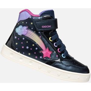 GEOX - Sneakers met LED - Marineblauw - Polyurethaan