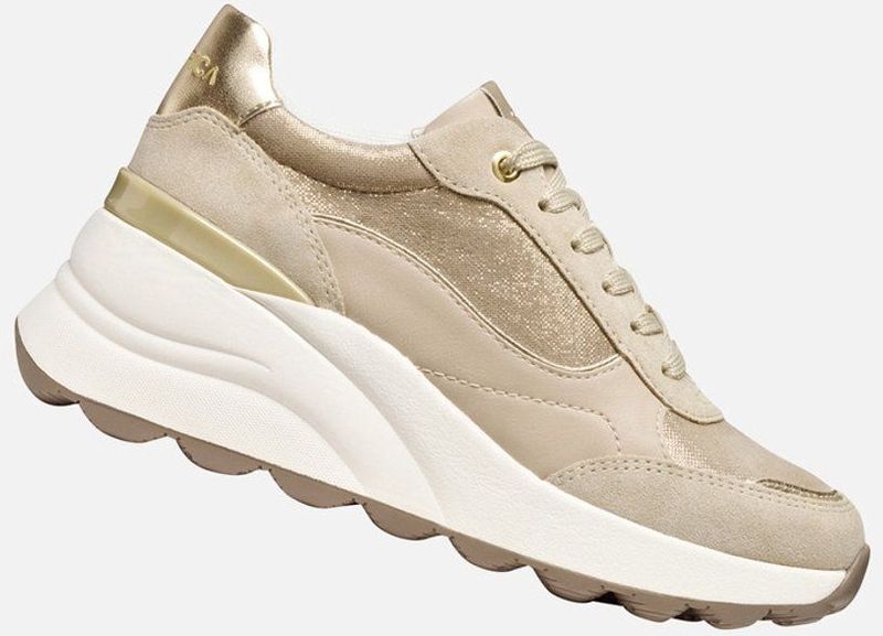 Geox - Spherica EC13 - Sneakers - Licht Goud en Beige - Dames