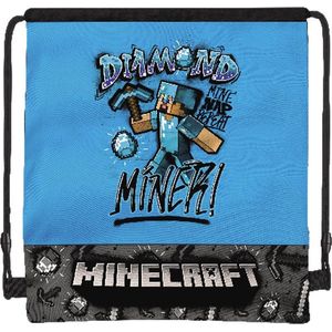 Minecraft Gymbag Diamond Miner - 42 x 33 cm - Polyester - 42x33 - Blauw