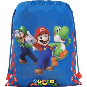 Super Mario Gymbag, Mushroom Kingdom - 42 x 34 cm - Polyester - 42x34 - Blauw