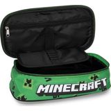 Minecraft Etui Ovaal, Pixel - 23 x 6 x 9,5 cm - Polyester - 23x6x9,5 - Groen