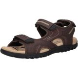 Geox - Strada - Sandalen - Bruin/Zandkleur - Klittenbandsluiting - Leer