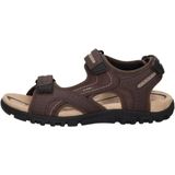 Geox - Strada - Sandalen - Bruin/Zandkleur - Klittenbandsluiting - Leer