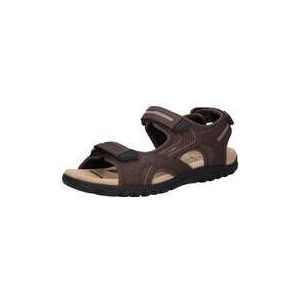 Geox - Strada - Sandalen - Bruin/Zandkleur - Klittenbandsluiting - Leer