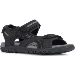 Geox UOMO SANDAL STRADA D SANDALEN heren, Zwarte Steen, 41 EU