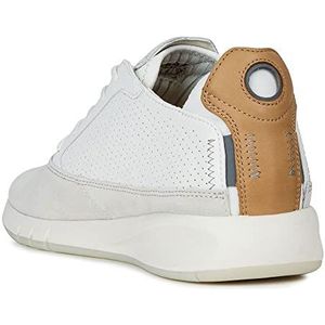 Geox, Schoenen, Heren, Beige, 46 EU, Katoen, Beige Veterschoenen voor Heren