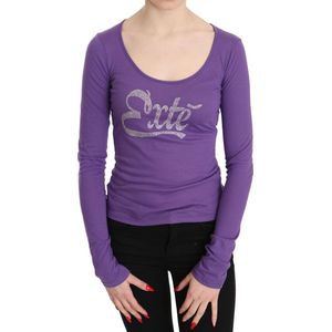Exte, Dames, Tops, Paars, Maat: 2XS Katoen,