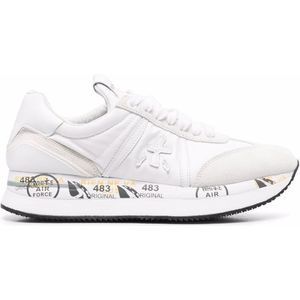 Premiata Witte Technische Stoffen Sneakers , White , Dames , Maat: 37 EU