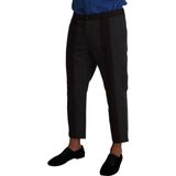 Dolce & Gabbana - Grijze Bordeaux Gestreepte Geknipte Broek - Heren - Katoen