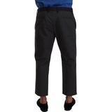 Dolce & Gabbana - Grijze Bordeaux Gestreepte Geknipte Broek - Heren - Katoen