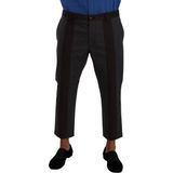 Dolce & Gabbana - Grijze Bordeaux Gestreepte Geknipte Broek - Heren - Katoen