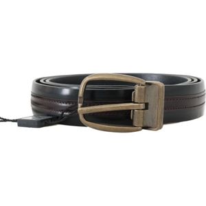 Dolce & Gabbana Mannen Zwart Bordeaux Leren Riem