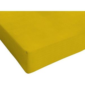 Max Color Bedlaken met hoeken, 25 cm, mosterd, voor eenpersoonsbed