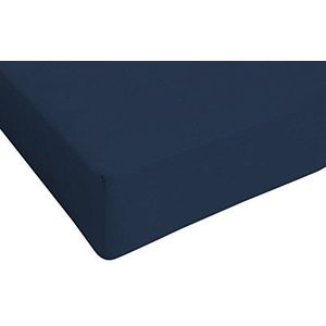 Max color STMXBLUSCURO2P Bedlaken, 25 cm, 100% katoen, donkerblauw, tweepersoonsbed
