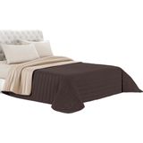 Q-EL-1P Elegant zomerdekbed bruin/crème, 100% microvezel, 170x270cm