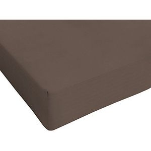Italian Bed Linen Max Color Hoeslaken voor tweepersoonsbed, 100% katoen, bruin, 2-zits