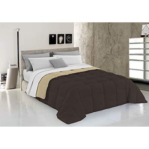 Italian Bed Linen Elegante winterdekbed, microvezel, bruin/crème, 220 x 260 cm