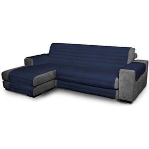 Elegant Bankovertrekken, donkerblauw 190 cm + chaise longue, 100% microvezel