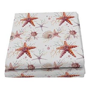 Italian Bed Linen Fantasy Starfish Hoeslaken voor tweepersoonsbed, microvezel