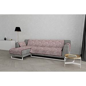 Italian bed linnen ""Glamour"" antislip sofa cover met chaise longue links, bordeaux, 240cm