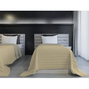 Italian Bed Linen Zomerdekbed, vuurvast, tweekleurig, satijn, taupe/crème, 170 x 270 cm