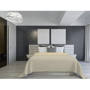 Italian Bed Linen Zomerdekbed, vuurvast, tweekleurig, satijn, taupe/crème, 260 x 270 cm