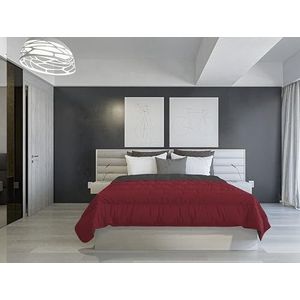Italian Bed Linen bordeaux/donkergrijs 250 x 200 cm