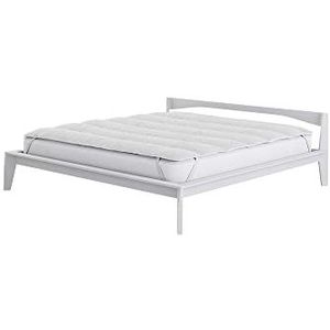 MB HOME ITALY Topper matrastopper gewatteerd en gewatteerd Bamboo, wit, dubbel 165 x 195 cm