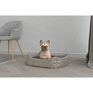 Sogni e Capricci Pets, Honden- en kattenbed ""Dandy"", gewatteerd, beige, 62 x 50 x 17 cm