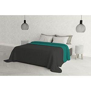 MB HOME ITALY Elegant zomerdekbed, watergroen/donkergrijs, 260 x 270 cm