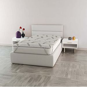 Topper gewatteerd met elastieken, mijtdicht, voor eenpersoonsbed 80 x 195 cm