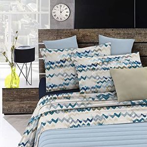 Italian Bed Linen « Fashion » Parure de lit en microfibre, moderne Sky, pour lit double