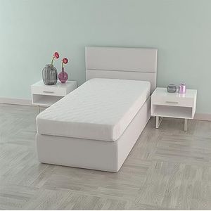 Italian Bed Linen Veilige matrasbeschermer, gewatteerd, waterdicht, wit, 80 x 195 cm