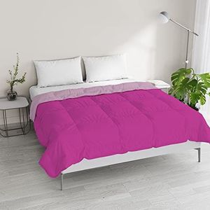 Italian Bed Linen Tweekleurig zomerdekbed Rêves and Capricci, microvezel, lila/fuchsia, voor tweepersoonsbed